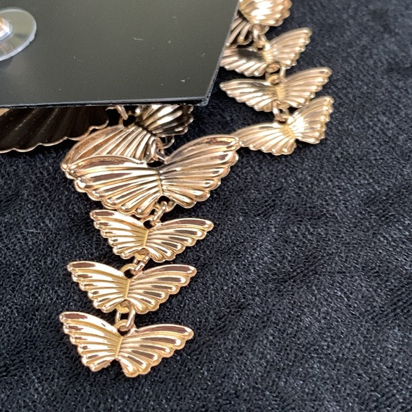 INC International Concept Gold Tone Butterfly Linear Earrings - Picture 9 of 9